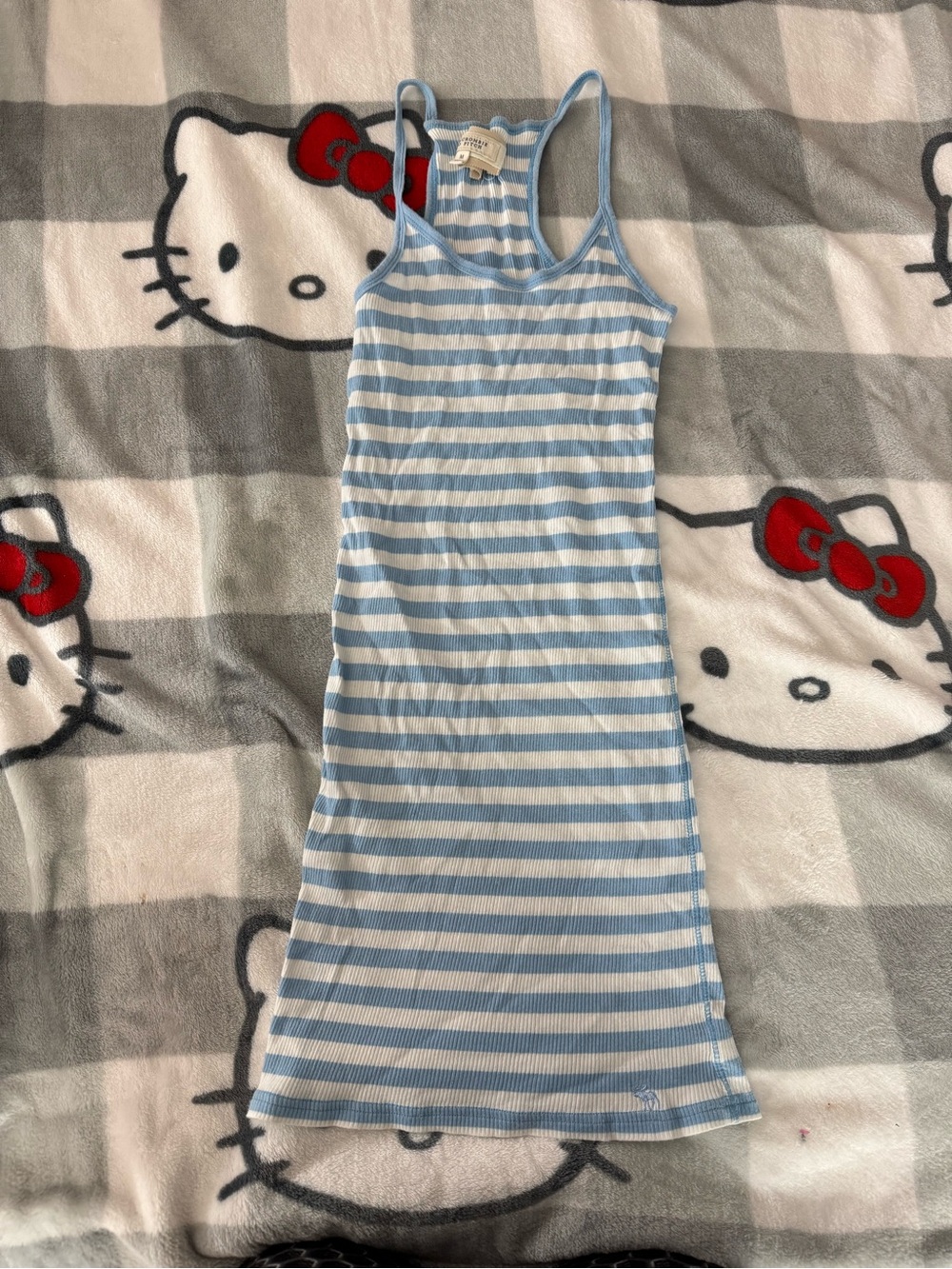 Vintage Abercrombie and Fitch blue and white striped mini dress / long shirt